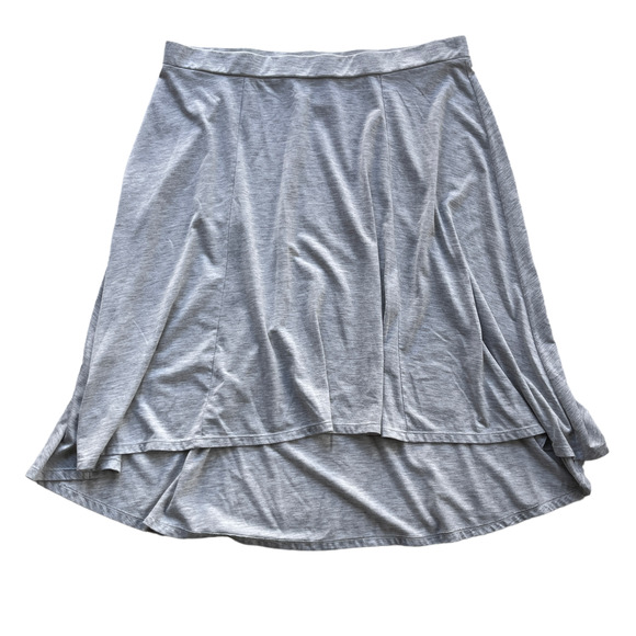 Faded Glory Womens Skirt XL Gray Pull On High Low Hem Elastic Waist Flared - Picture 1 of 7